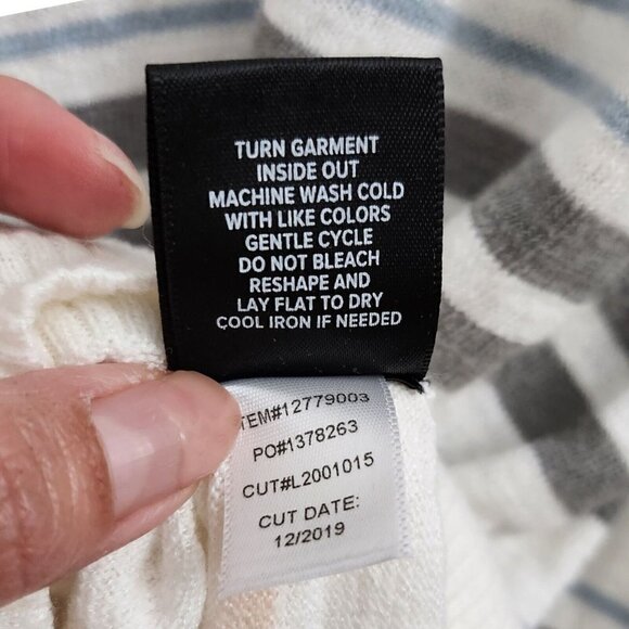 Torrid Womens Blouse 1X‎ White Multi Striped Slub Dolman Top Short Sleeve - Picture 7 of 10